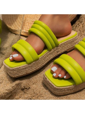 Plus Size Women Outdoor Vacation Comfortable Platform Espadrilles Slippers